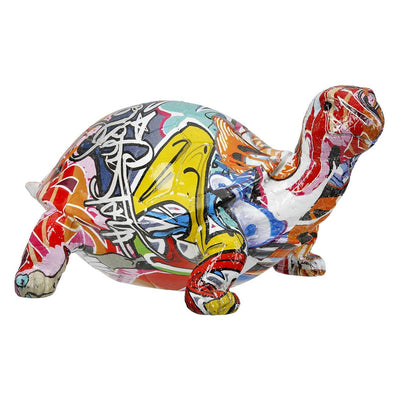 Figur, Schildkröte, "Street Art", Graffitimotiv, Kunstharz 2er Set