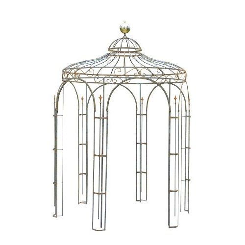 Pavillon 290 cm – eleganter Gartenpavillon aus Eisen in Rostoptik