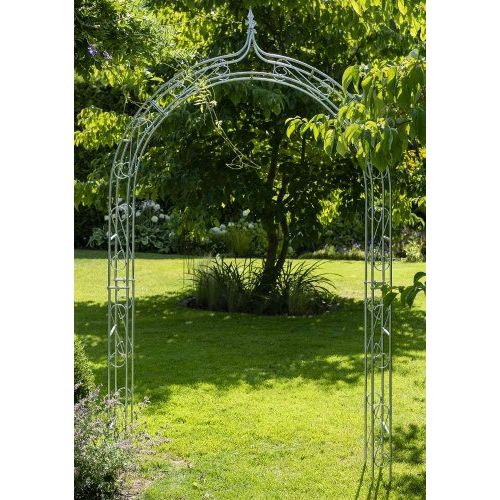 Rosenbogen 242 cm – eleganter Gartenbogen aus verzinktem Eisen in Zinkoptik