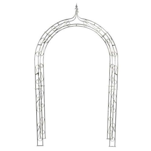 Rosenbogen 242 cm – eleganter Gartenbogen aus verzinktem Eisen in Zinkoptik