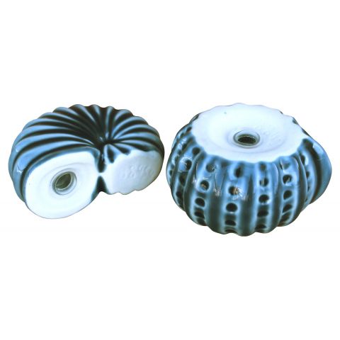 Salz und Pfefferstreuer Muscheln – maritimes Set aus Steingut in Blau