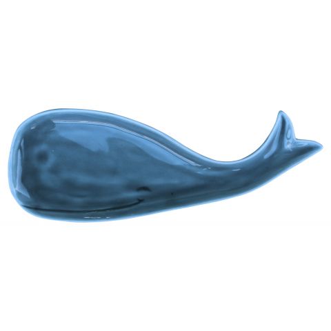 Platte Wal groß – maritime Servierplatte aus Steingut in Blau