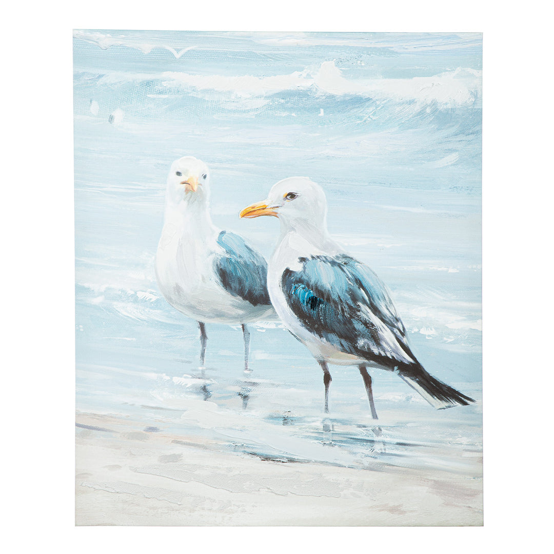 2er Set Bild rechteckig „Möwe“ – harmonische Leinwandbilder mit maritimem Strandmotiv