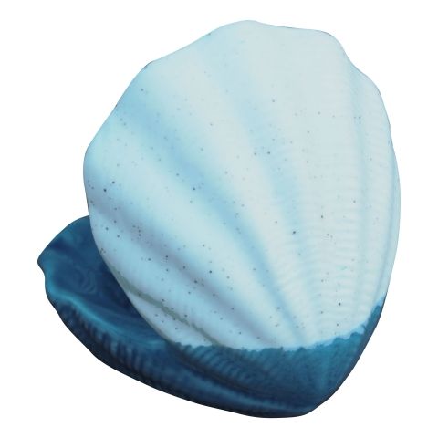 Teelicht Muschel – maritimer Kerzenhalter aus Steingut in Blau Weiß