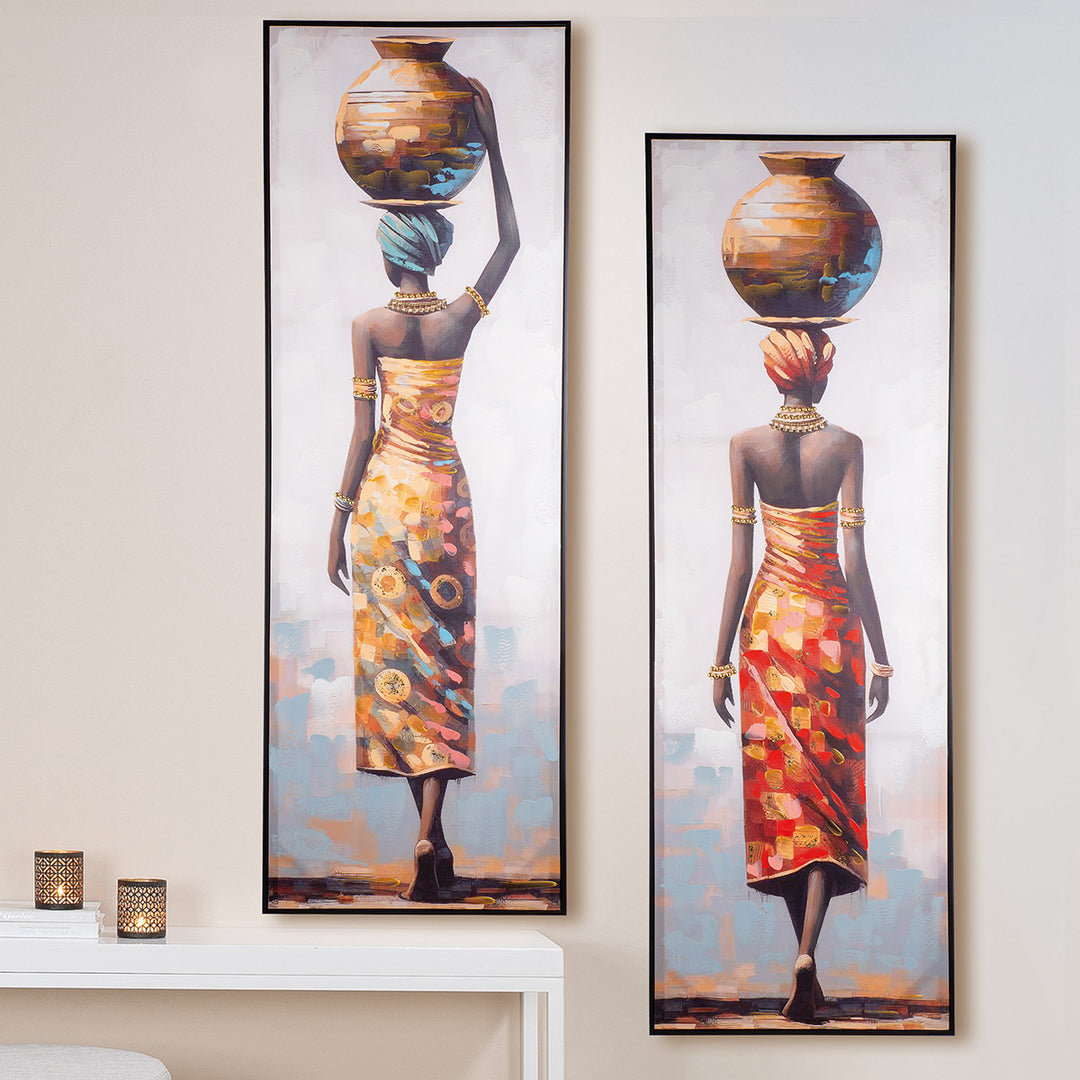 Wandbild-Set „Makeda“ – 2-teilig, handbemalt