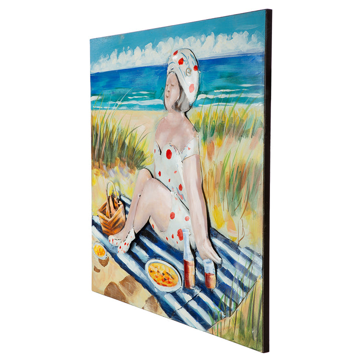 Metallbild Day at the Seaside – handgearbeitetes Wandbild mit Strandmotiv in 3D Optik