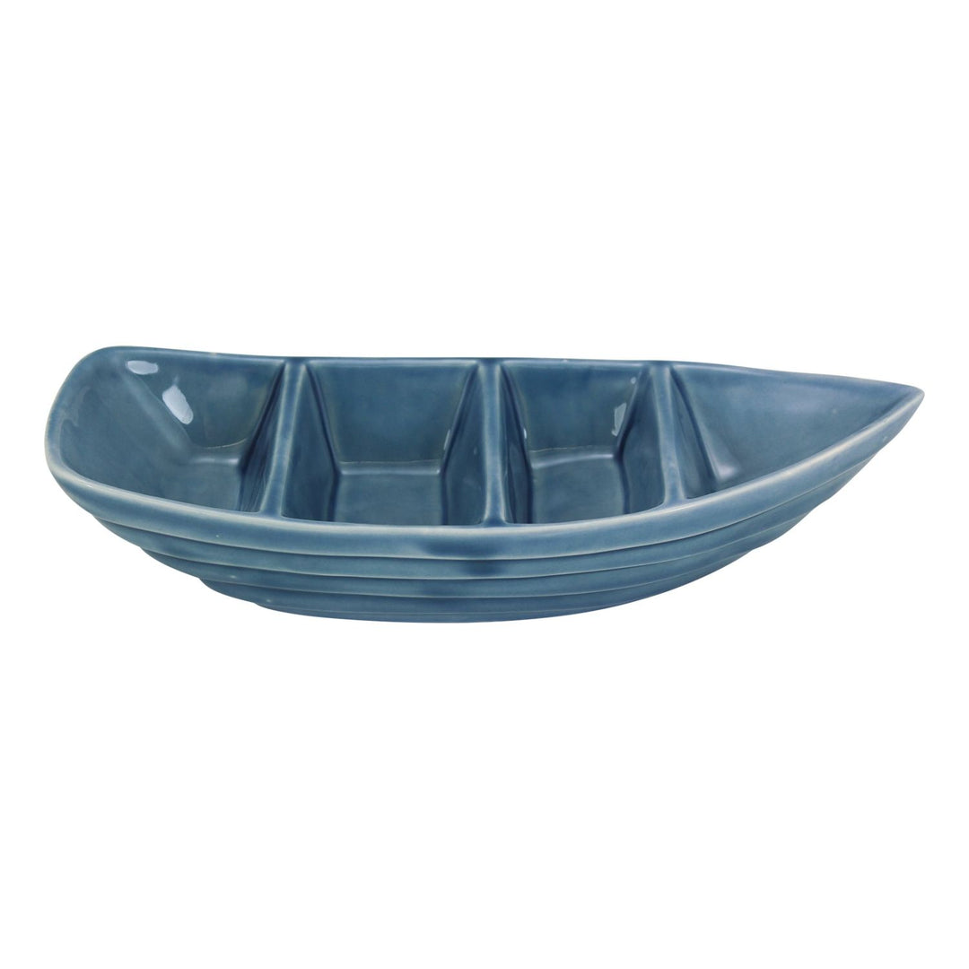 Schale Boot – maritime Dekoschale aus Steingut in Blau