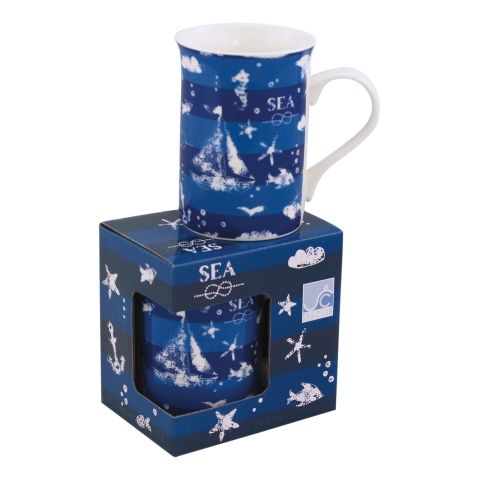 Maritime Tasse Sea – Porzellantasse im Shabby Look mit Geschenkbox