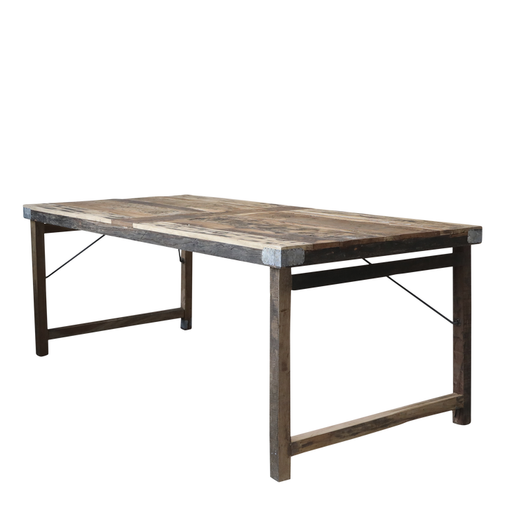 Skandinavischer alter Holztisch aus Recyclingholz Luxurelle Nordic Patina