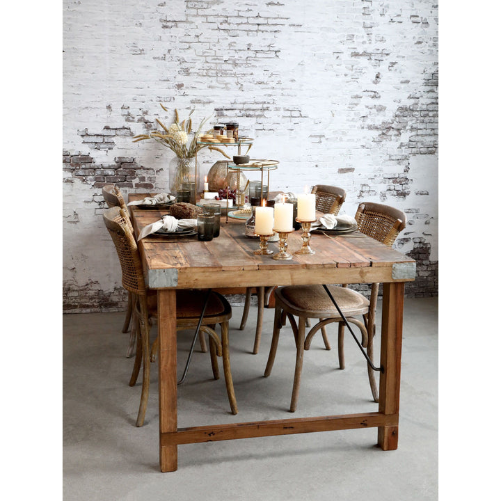 Skandinavischer alter Holztisch aus Recyclingholz Luxurelle Nordic Patina