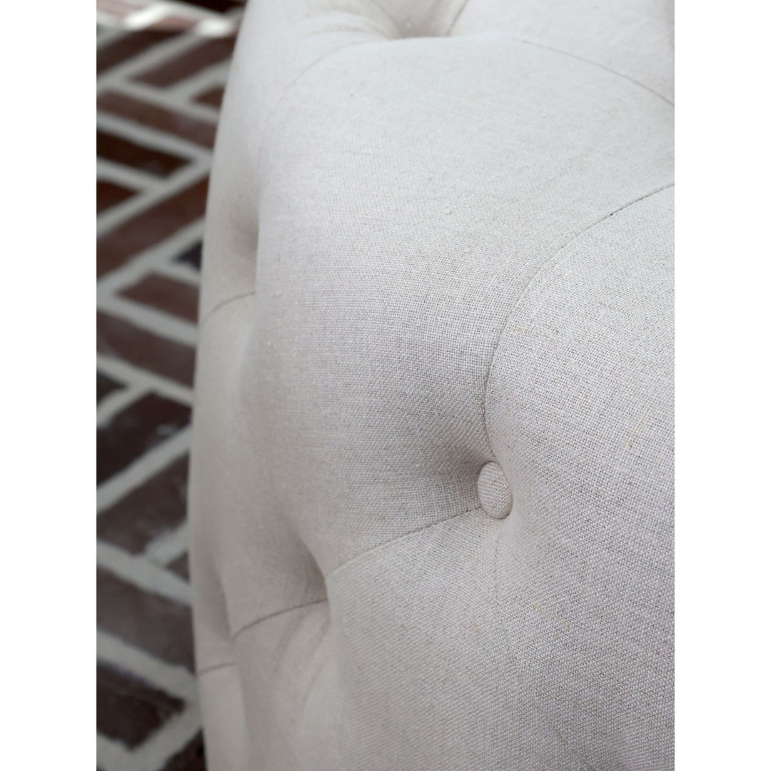 Malo Puff aus Leinen rund H40 D90 cm