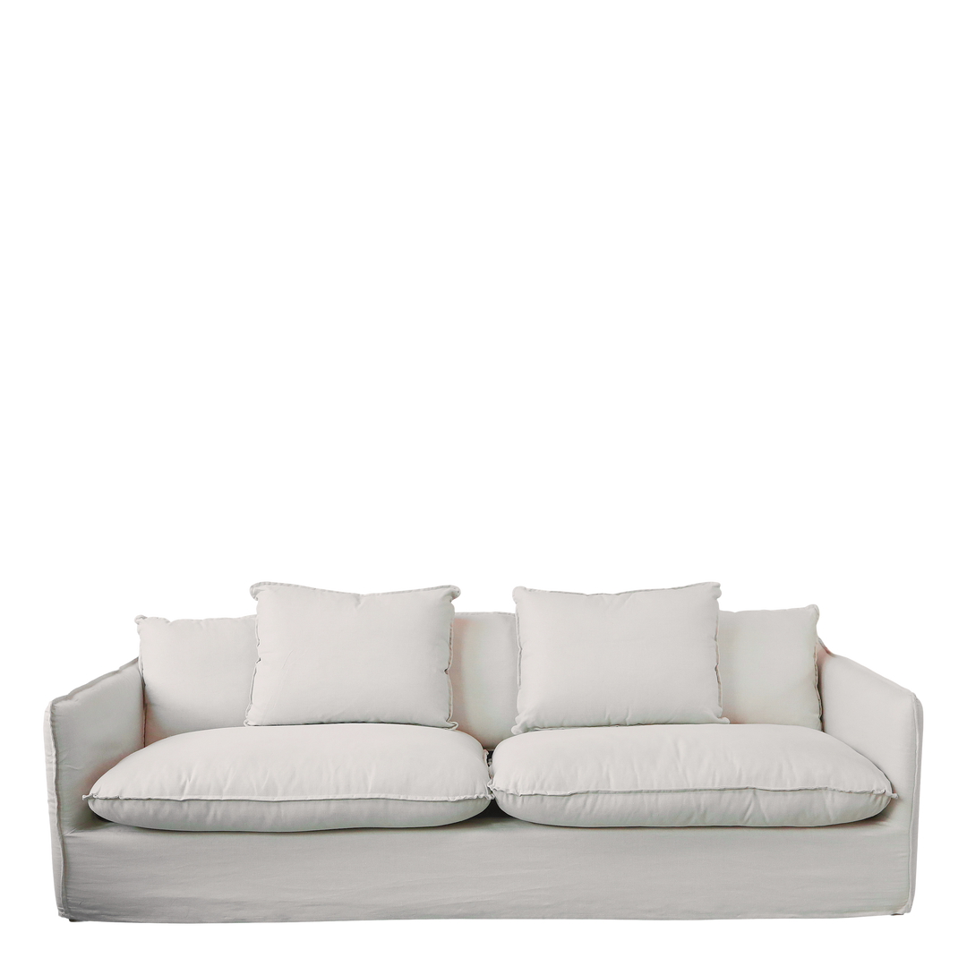 Malo Sofa aus Leinen mit 5 Kissen in Natur Leinen