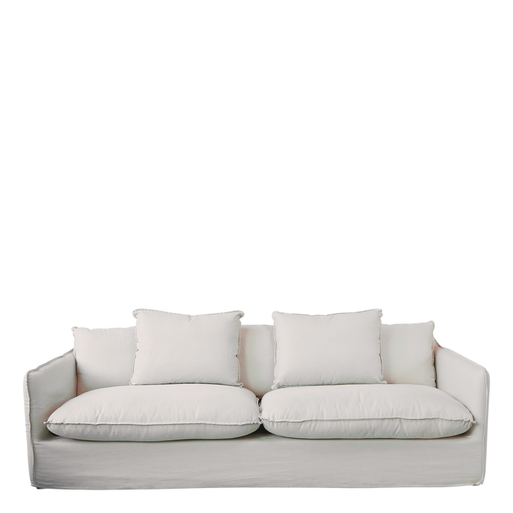 Malo Sofa aus Leinen mit 5 Kissen in Natur Leinen