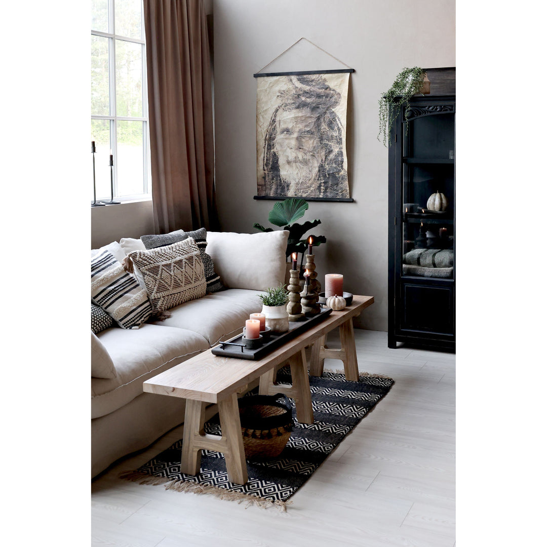 Malo Sofa aus Leinen mit 5 Kissen in Natur Leinen