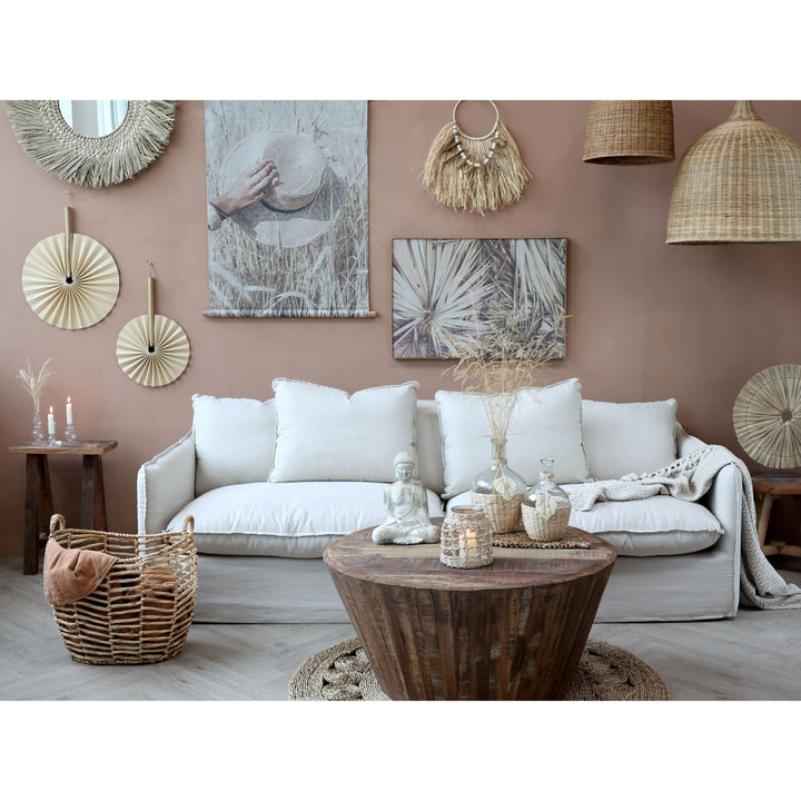 Malo Sofa aus Leinen mit 5 Kissen in Natur Leinen