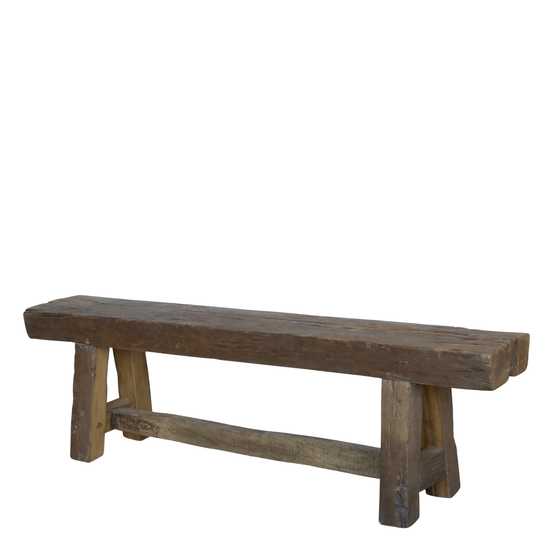 Skandinavische Bank im 2er Set aus Recyclingholz – Luxurelle Nordic Patina