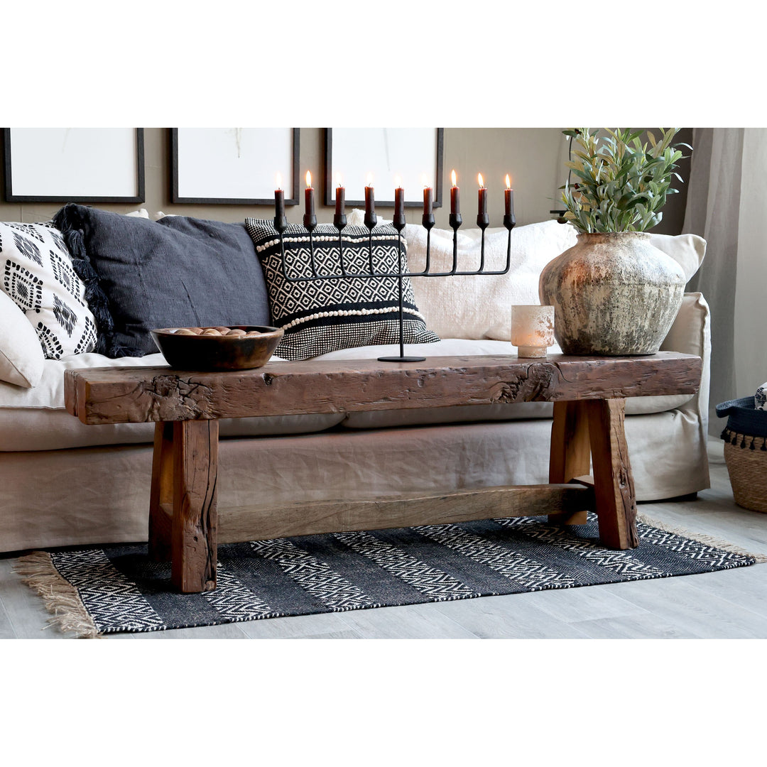 Skandinavische Bank im 2er Set aus Recyclingholz – Luxurelle Nordic Patina
