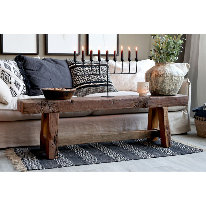 Skandinavische Bank im 2er Set aus Recyclingholz – Luxurelle Nordic Patina
