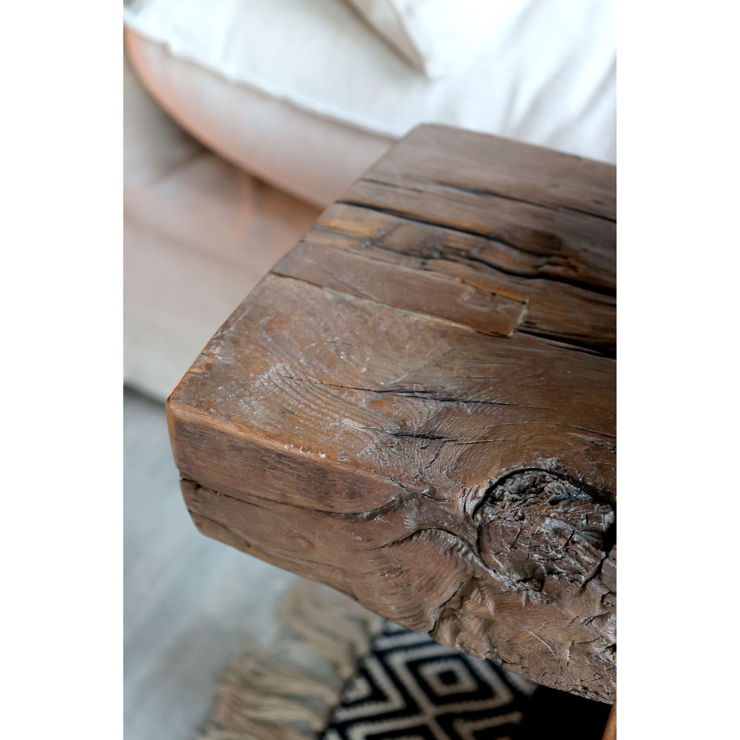 Skandinavische Bank im 2er Set aus Recyclingholz – Luxurelle Nordic Patina
