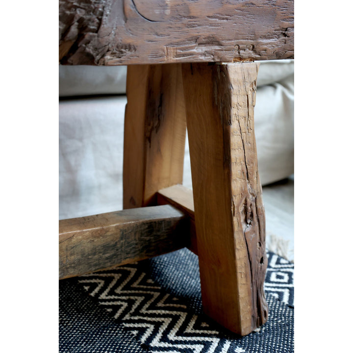 Skandinavische Bank im 2er Set aus Recyclingholz – Luxurelle Nordic Patina
