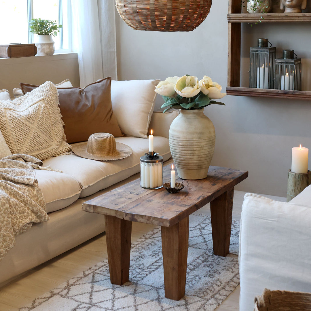 Skandinavischer Sofatisch aus Recyclingholz Luxurelle Nordic Patina