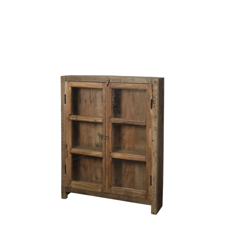 Skandinavischer Vitrinen Schrank aus Recyclingholz – Luxurelle Nordic Patina