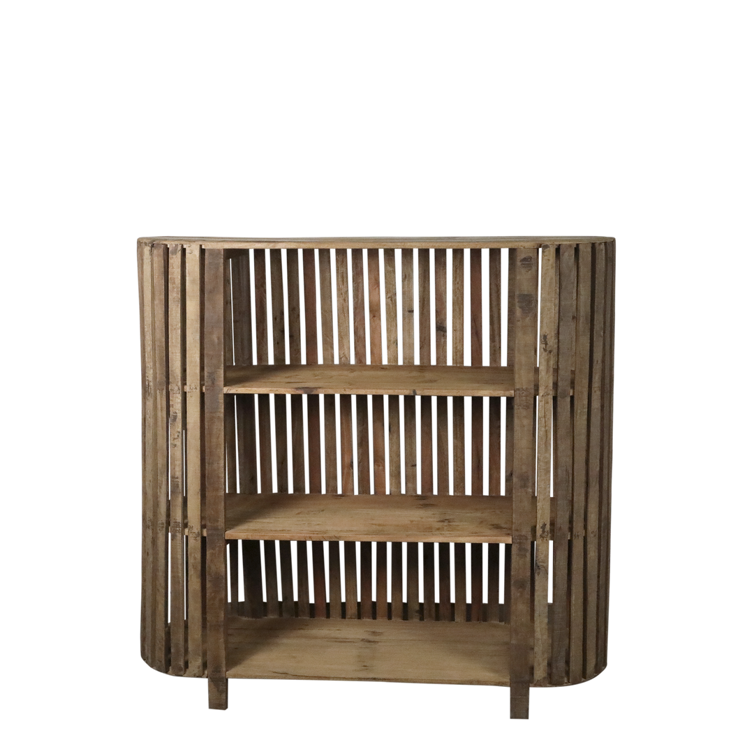 Skandinavisches Regal mit 3 Ablageböden aus Recyclingholz – Luxurelle Nordic Patina