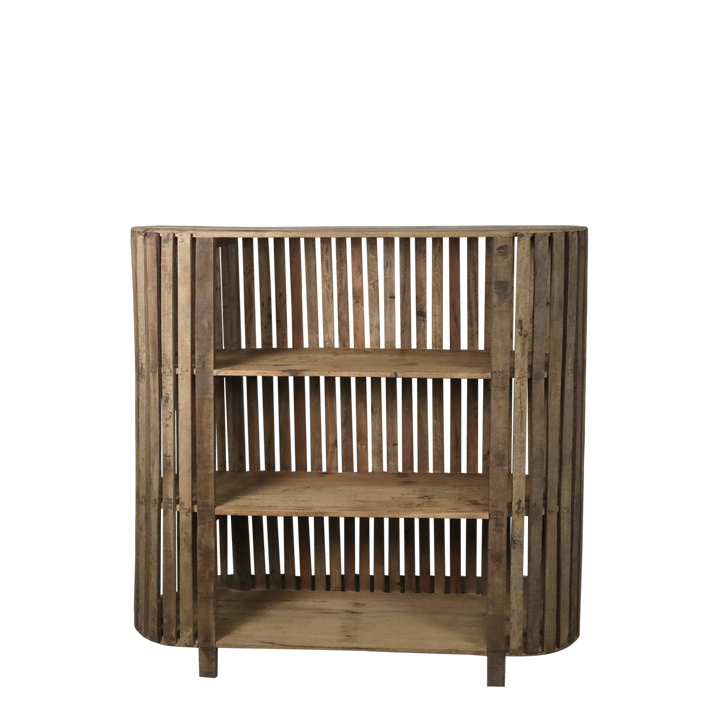 Skandinavisches Regal mit 3 Ablageböden aus Recyclingholz – Luxurelle Nordic Patina