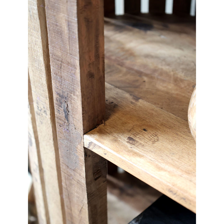 Skandinavisches Regal mit 3 Ablageböden aus Recyclingholz – Luxurelle Nordic Patina