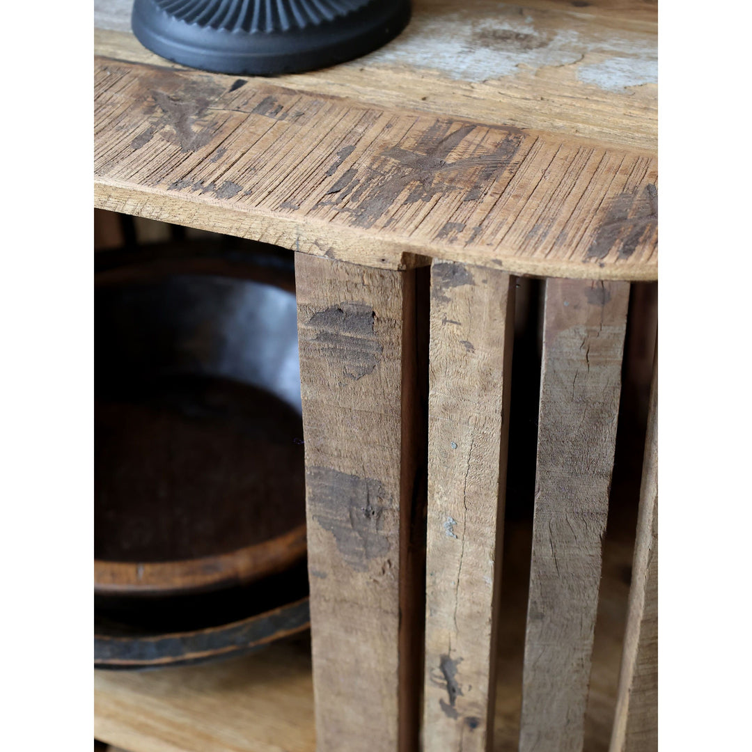 Skandinavisches Regal mit 3 Ablageböden aus Recyclingholz – Luxurelle Nordic Patina