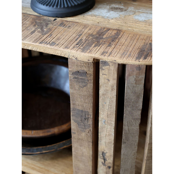 Skandinavisches Regal mit 3 Ablageböden aus Recyclingholz – Luxurelle Nordic Patina