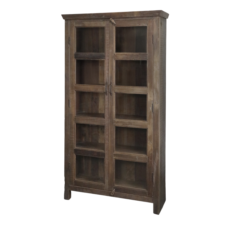 Skandinavischer Vitrinen Schrank aus Recyclingholz – Luxurelle Nordic Patina