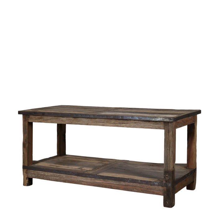 Skandinavischer Couchtisch aus Recyclingholz – Luxurelle Nordic Patina