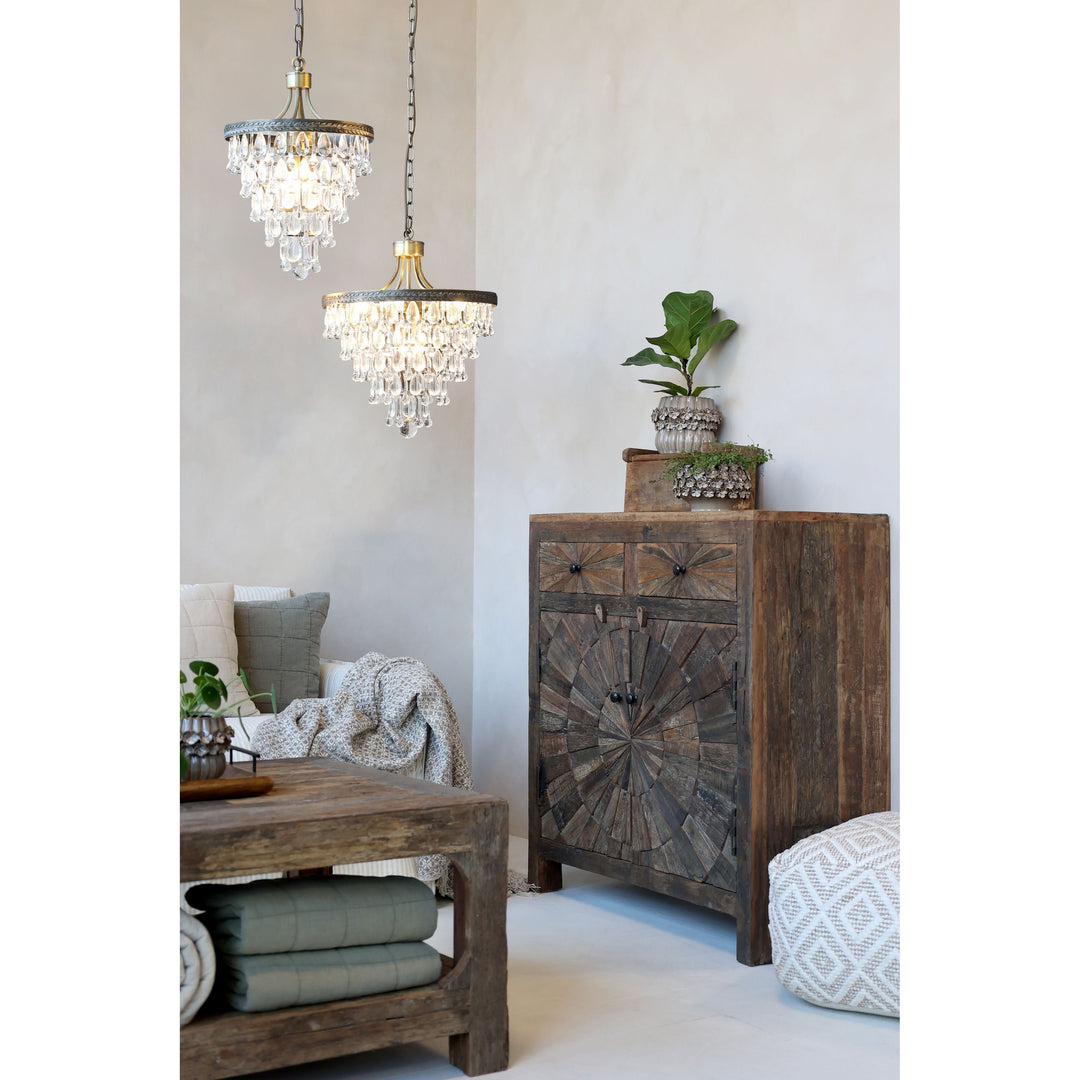 Schrank mit Türen und Schubladen aus Recyclingholz – Luxurelle Nordic Patina