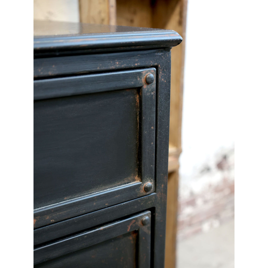 Factory Kommode im 2er Set aus Eisen in Antique Schwarz