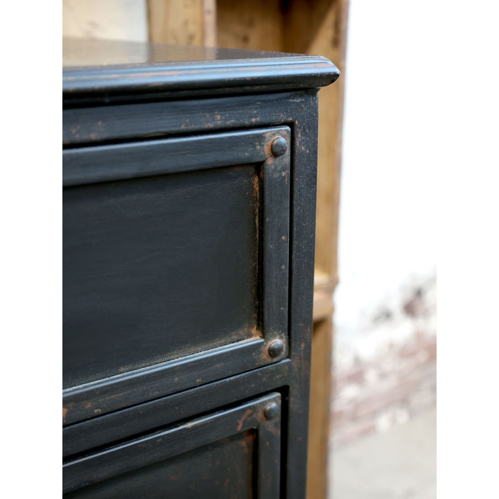 Factory Kommode im 2er Set aus Eisen in Antique Schwarz