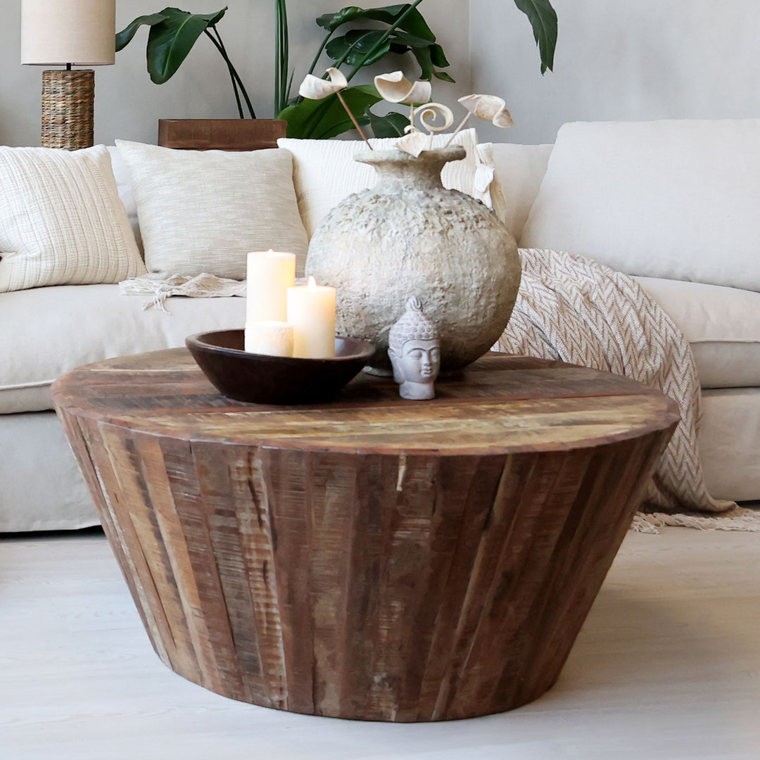 Skandinavischer Sofatisch aus Recyclingholz Luxurelle Nordic Patina
