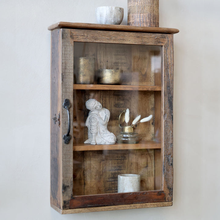 Skandinavischer Wandschrank im 2er Set aus Recyclingholz Luxurelle Nordic Patina
