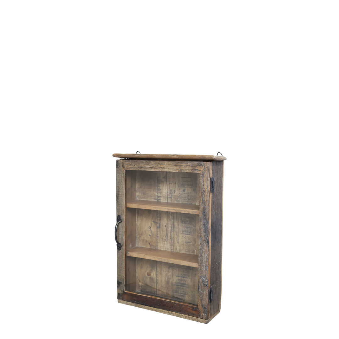 Skandinavischer Wandschrank im 2er Set aus Recyclingholz Luxurelle Nordic Patina