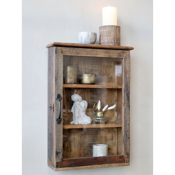 Skandinavischer Wandschrank im 2er Set aus Recyclingholz Luxurelle Nordic Patina