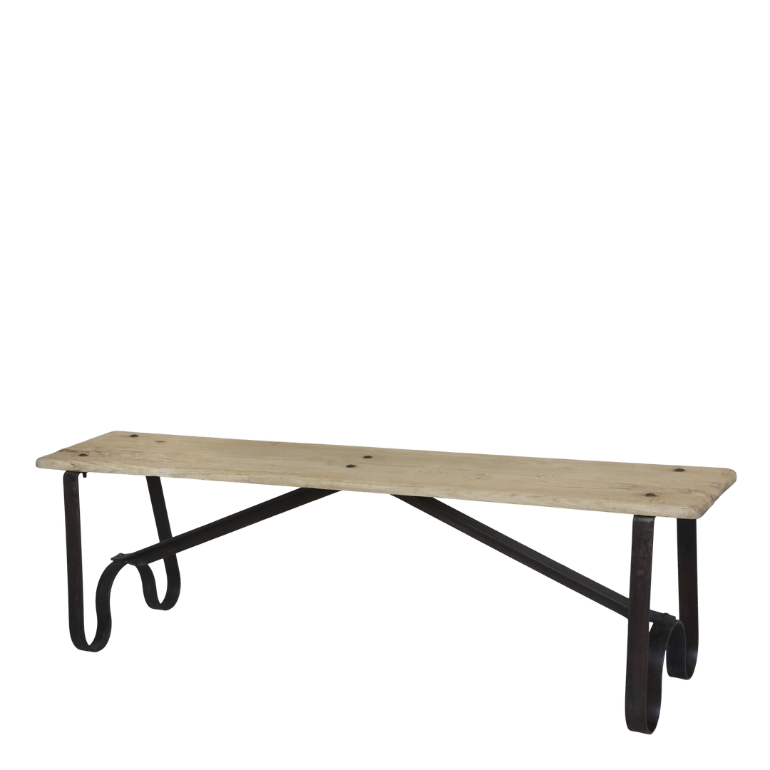 Skandinavische Bank im 2er Set aus Recyclingholz – Luxurelle Nordic Patina