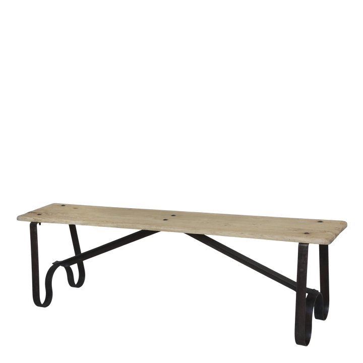 Skandinavische Bank im 2er Set aus Recyclingholz – Luxurelle Nordic Patina