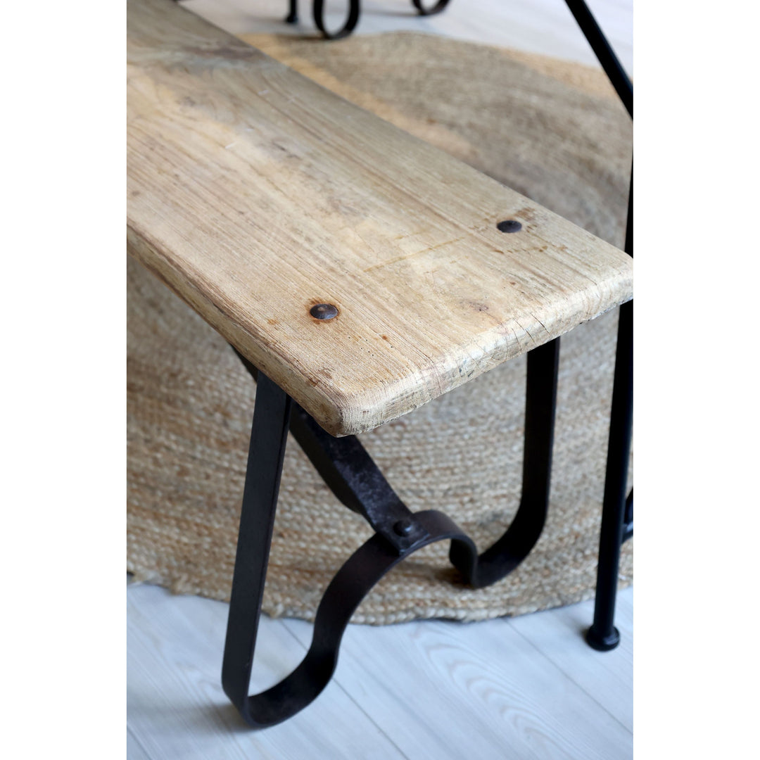 Skandinavische Bank im 2er Set aus Recyclingholz – Luxurelle Nordic Patina