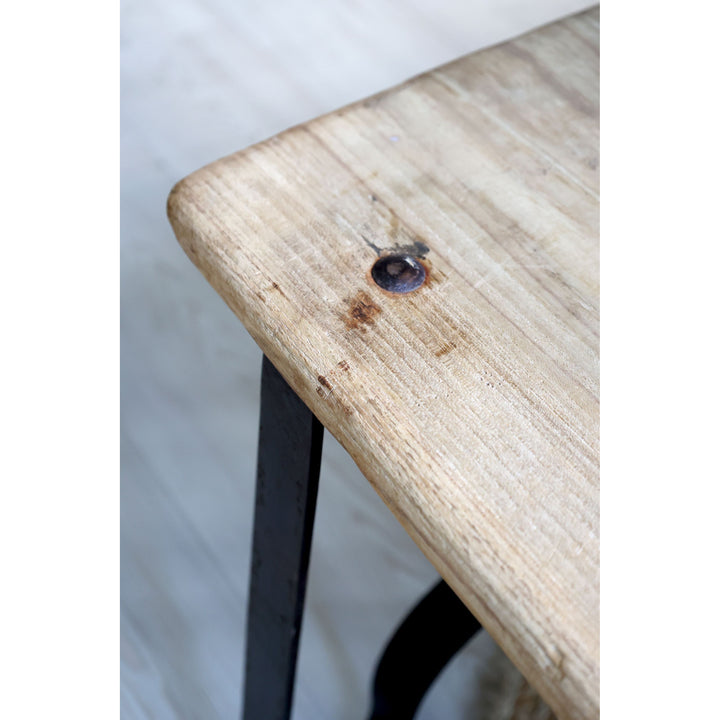 Skandinavische Bank im 2er Set aus Recyclingholz – Luxurelle Nordic Patina