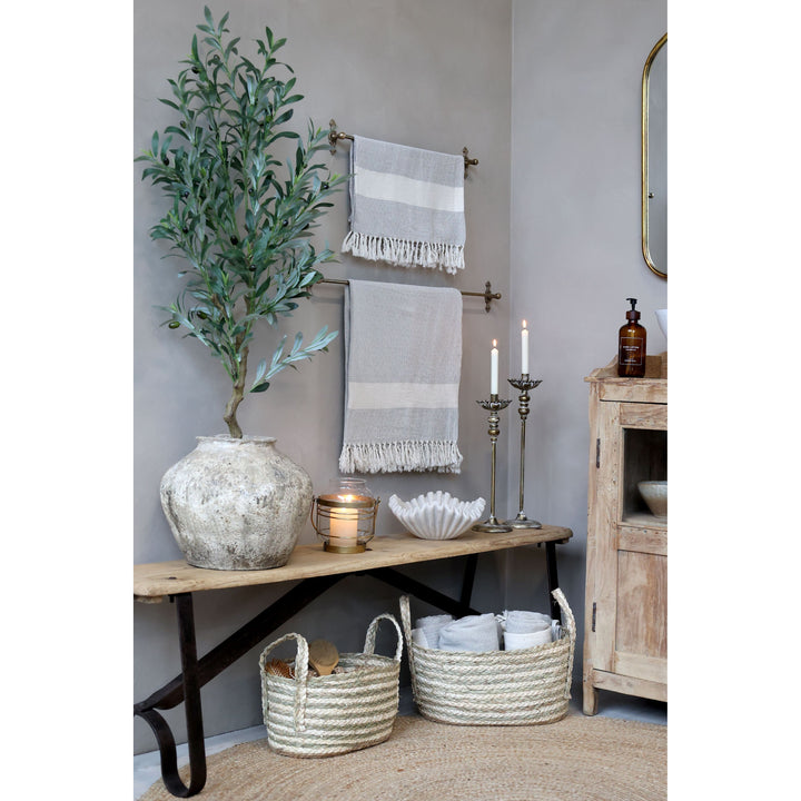 Skandinavische Bank im 2er Set aus Recyclingholz – Luxurelle Nordic Patina