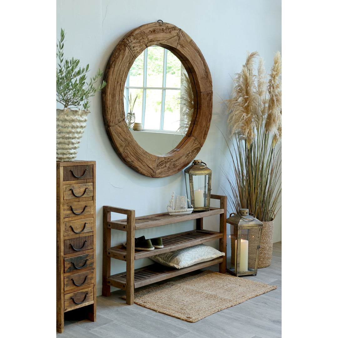 Skandinavisches Regal mit 3 Ablageböden aus Recyclingholz – Luxurelle Nordic Patina
