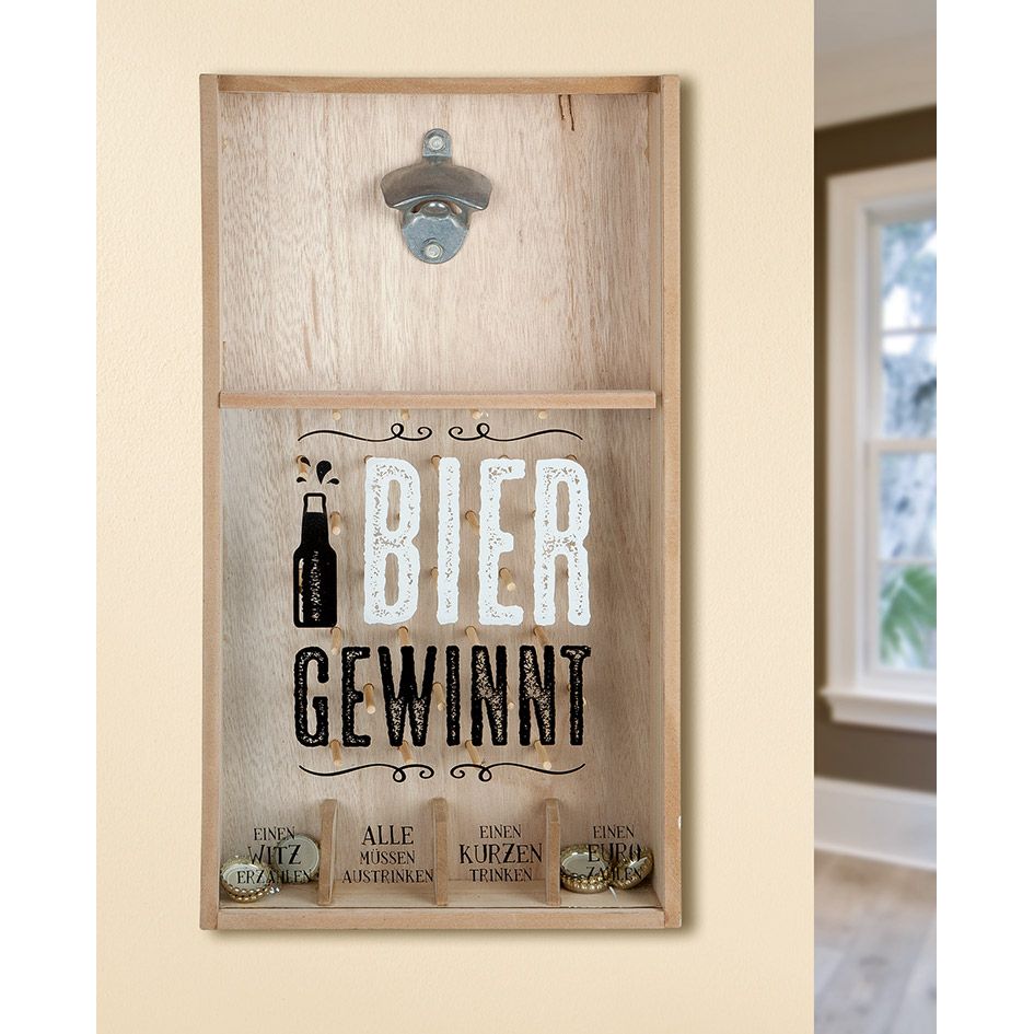 Flaschenöffner Spiel „Bier gewinnt“ – Wand Flaschenöffner mit Trinkspiel