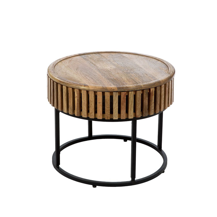 Beistelltisch rund „Roseau“ – stilvolles 2er Set aus Mangoholz