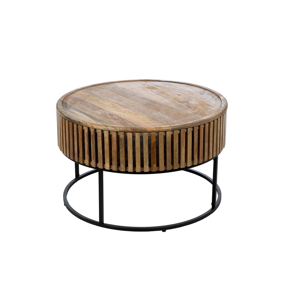 Beistelltisch rund „Roseau“ – stilvolles 2er Set aus Mangoholz