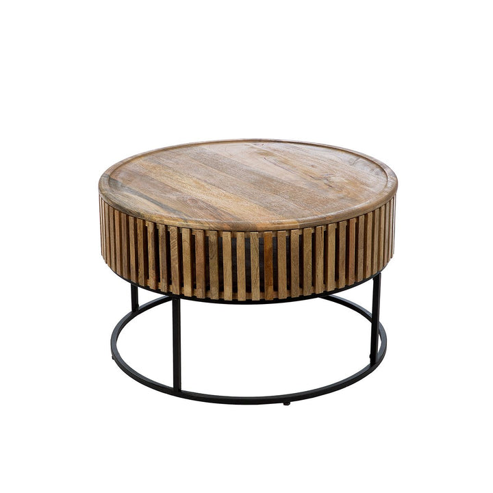 Beistelltisch rund „Roseau“ – stilvolles 2er Set aus Mangoholz